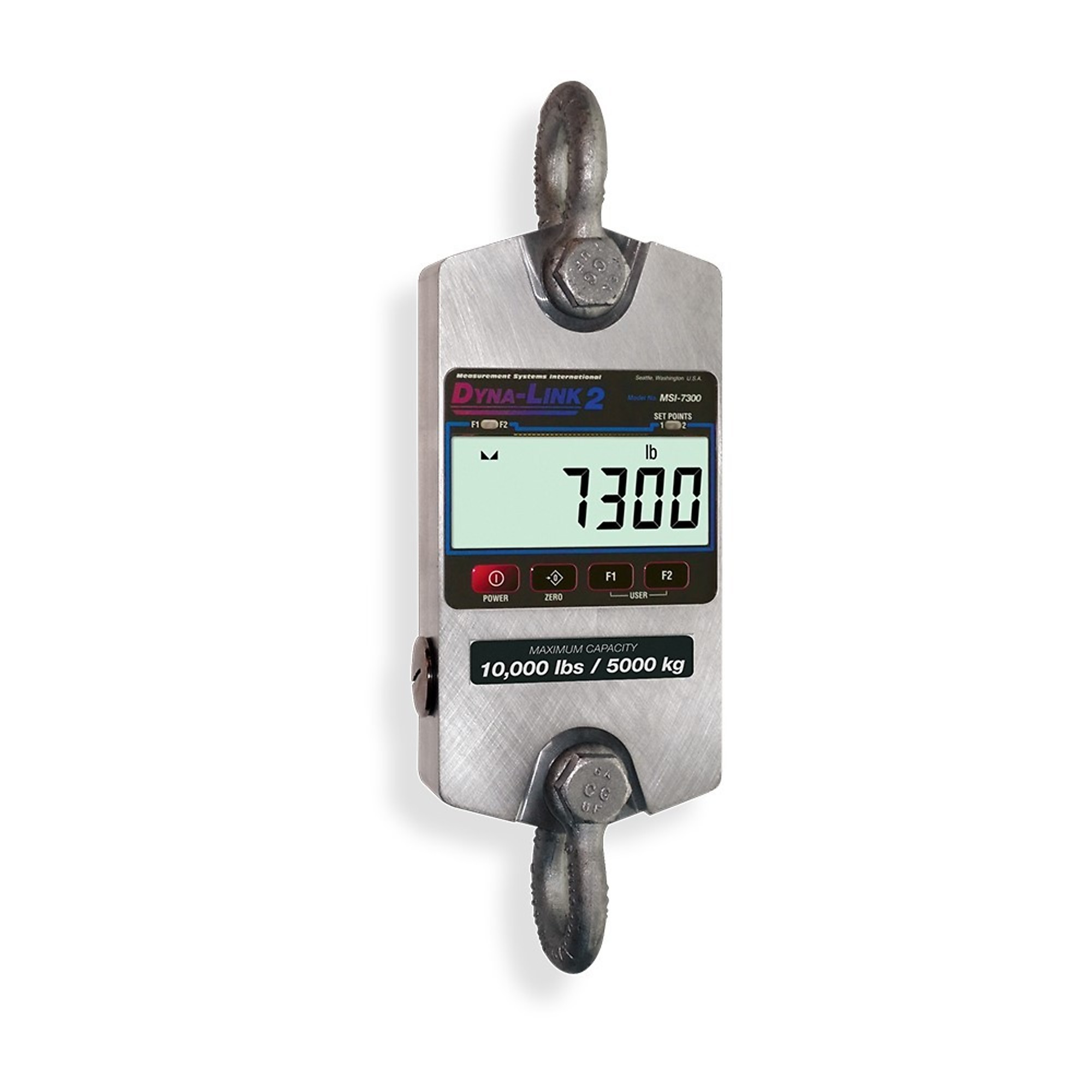Rice Lake Tension Dynamometer - 1000 Lb. Capacity, Aircraft-Quality Aluminum, Anodized Finish, Model# MSI-7300